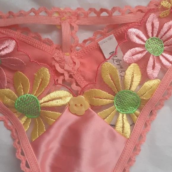 FOR LOVE AND LEMONS WOMEN THONG PANTIES ORANGE SIZE XS NWT